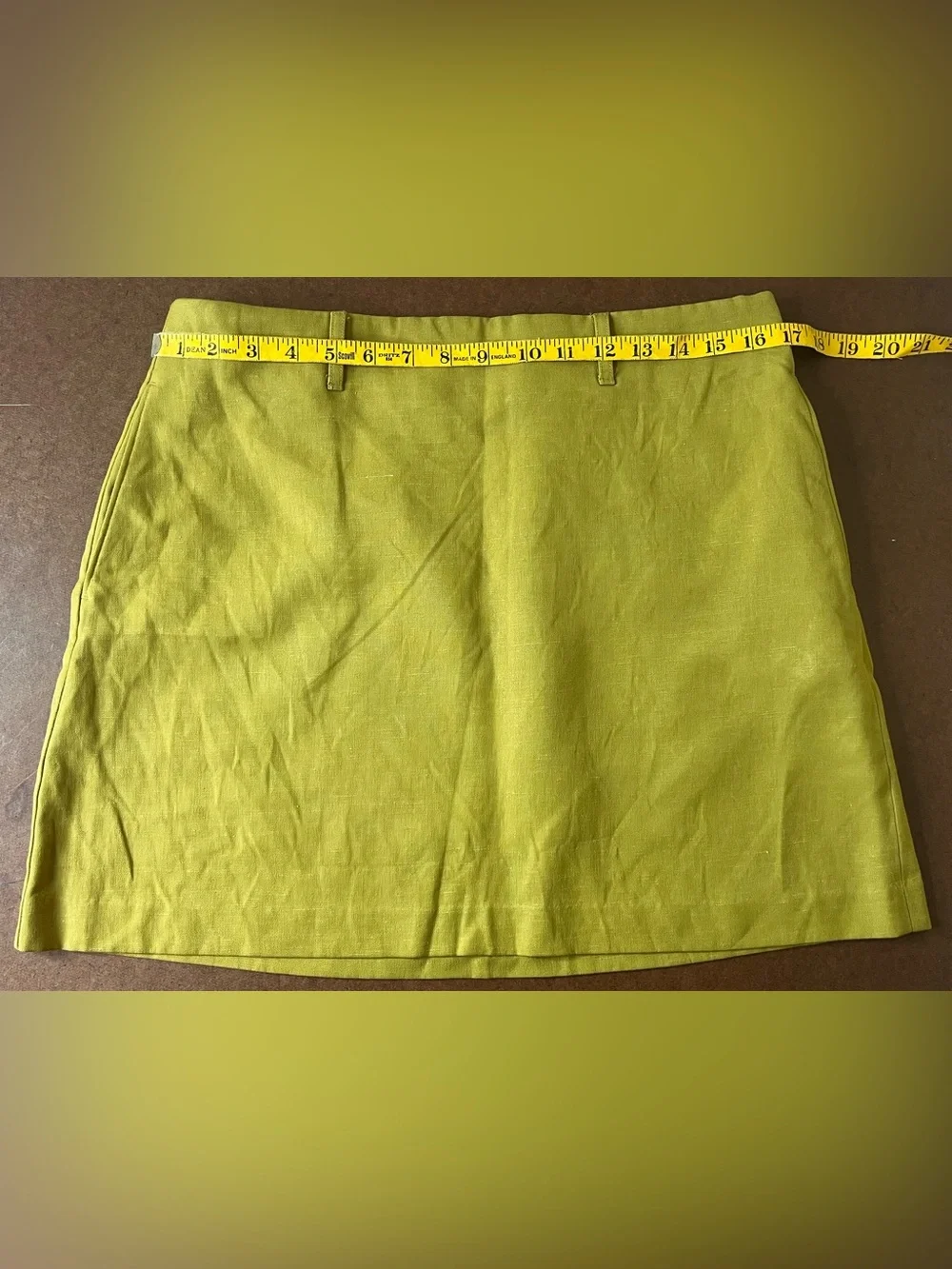Express Olive Mini Skirt with Belt loops and Waist Side Pockets